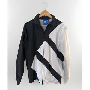 Adidas Originals Berlin Bold Track Jacket Black White 3 Stripe Logo -Mens Size M